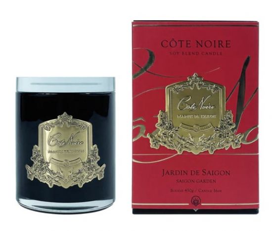 Jardin a Versailles Свеча 450 гр , черный  стаканчик, золотой декор Д  16х10,5х10,5 см