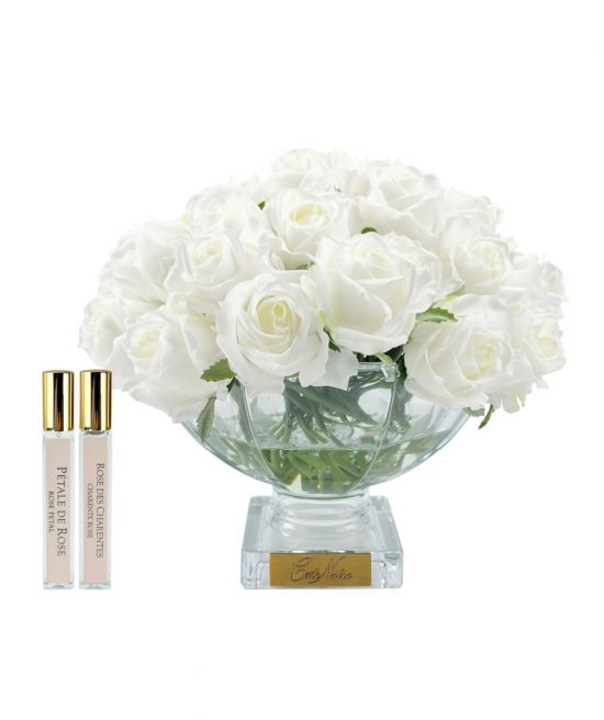 CENTERPIECE ROSE BUDS    Букет из бутонов роз, белый, золотой декор, 2 спрея по 10 мл