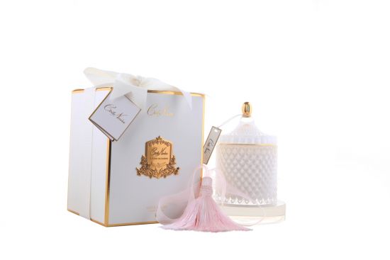 Свеча большая, белый,  кисть ароматизированная,  соевый воск, 450 гр, время горения 200 ч Grand Which  Art Deco, арт. GML45007 COTE NOIRE