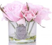 Букет из 5 роз ароматизированный, цвет розовый, прозрачная ваза, 1 спрей  Д  17х17х17 см FIVE ROSE french pink, арт. GMR66 COTE NOIRE