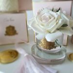 Букет из 5 роз ароматизированный, цвет светло-розовый, прозрачная ваза, 1 спрей    Д  17х17х17 см FIVE ROSE pink blush Gold badge, арт. GMR88 COTE NOIRE