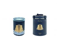 LUXURY CANDLE CHARENTE ROSE Свеча 750 гр, золотой декор, соевый воск, Д  21х17х17 см, время горе
