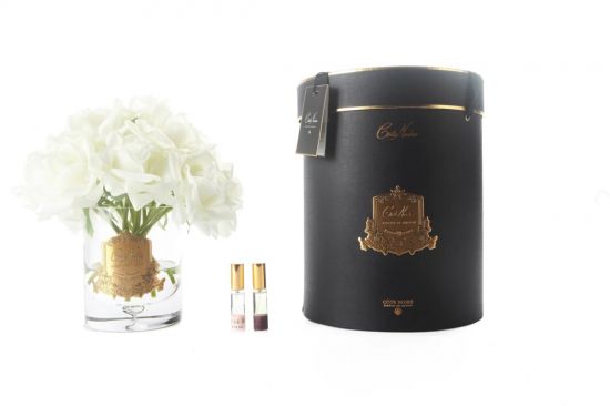 GRAND BOUQUET white BLACK BOX GOLD  Большой букет роз,  2 спрея по 10 мл, белый, Д  32х26х26 см