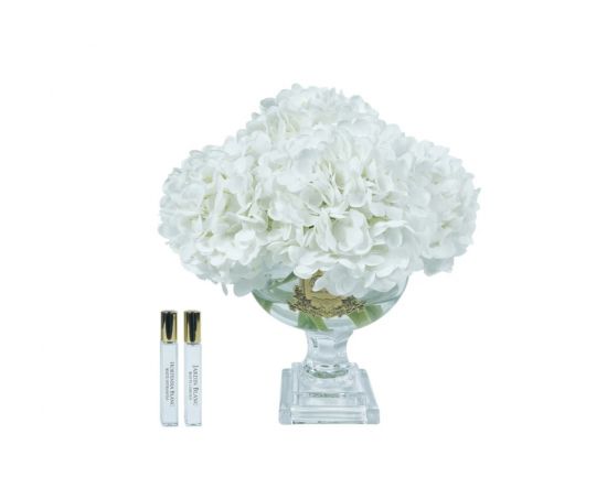 Provence Hydrangea  white   Букет гортензий, белый, 2 спрея по 10 мл , золотой декор