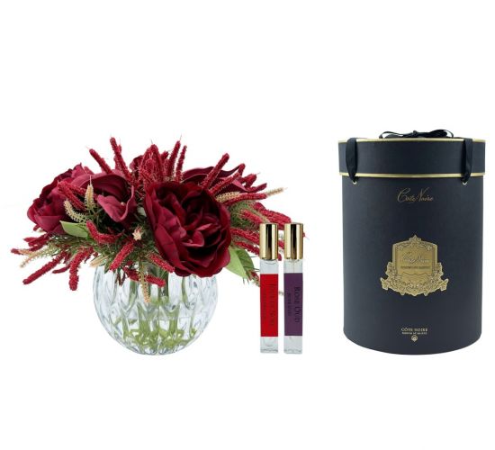 Букет из бутонов роз, цвет бордо, 2 спрея по 10 мл CRYSTAL ROUND ROSE BUDS burgundy Cote Noire