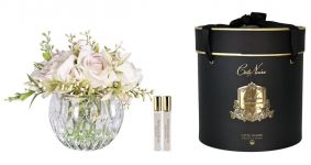 Round Summer Roses Blush Диффузор букет роз, бледно-розовый, круглая рифленая ваза, спрей 10 мл*2шт