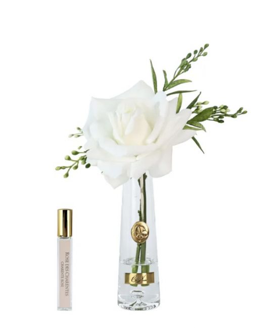 SUMMER ROSE GOLD WHITE Диффузор роза, белый, золотой декор, спрей 15 мл