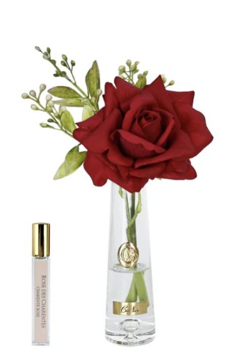 SUMMER ROSE GOLD RED Диффузор роза, белый, золотой декор, спрей 15 мл