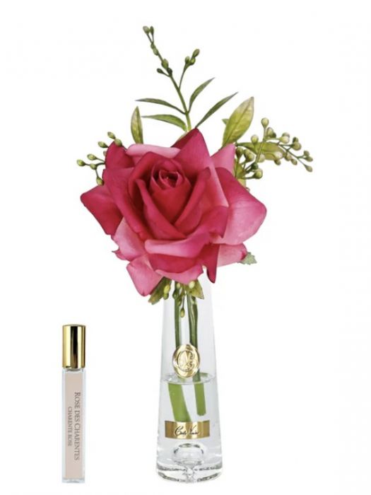 SUMMER ROSE GOLD MAGENTA Диффузор роза, белый, золотой декор, спрей 15 мл