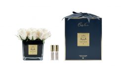 SQUARE 9 ROSE blush black   Букет 9 роз, цвет светло-розовый, квадратная черная ваза