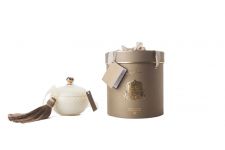 Свеча 300 гр, кисточка ароматизированная, спрей  5 мл для кисточки,  соевый воск, время горения 65 ч Д  21х17х17 см, Cream  Round Art Deco, COTE NOIRE GML30005