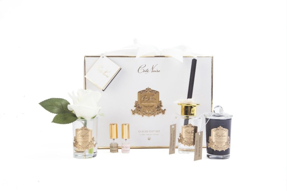Подарочный набор (диффузор, бутон розы, 2 спрея по 10 мл, свеча), GIFT PACK BLONDE VANILLA, COTE NOIRE GP01